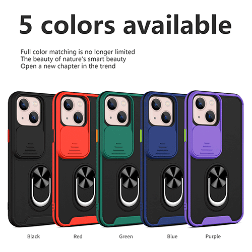 রিং হোল্ডার সহ স্লাইড ক্যামেরা কভার ফোন কেস